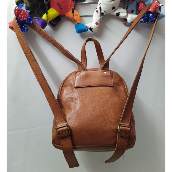 Madewell Brown Leather Zipper Pockets Top handle Backpack main image 9